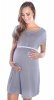 MijaCulture - 2 in1 Maternity and nursing / breastfeeding 100% cotton nightdress / gown 4025/M40 Grey